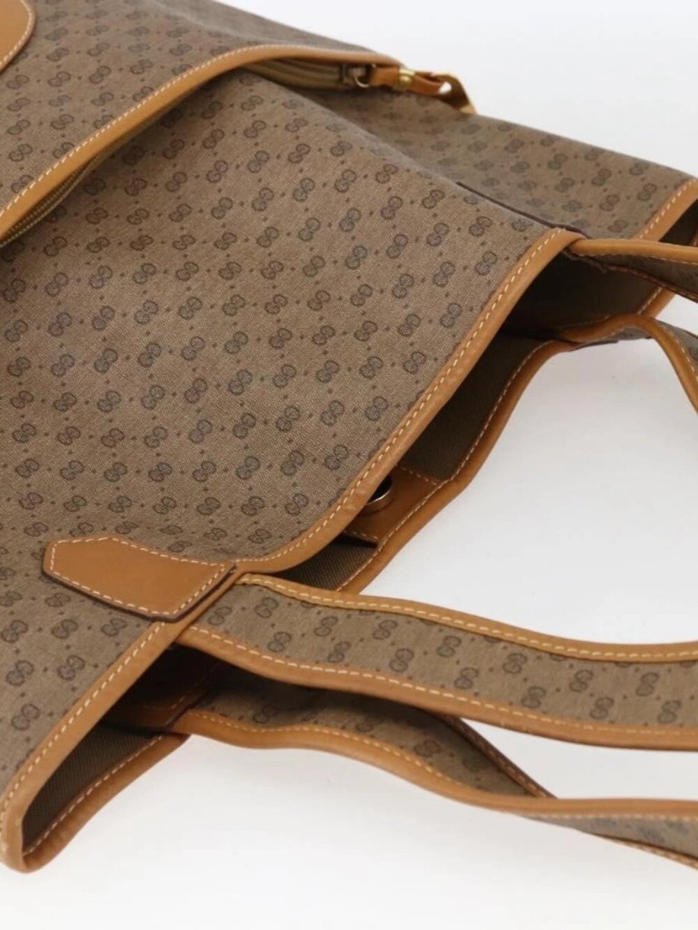 GUCCI Micro GG Supreme Tote Bag PVC Beige Gold 002 39 0054 Auth ep13221 - Picture 6 of 14